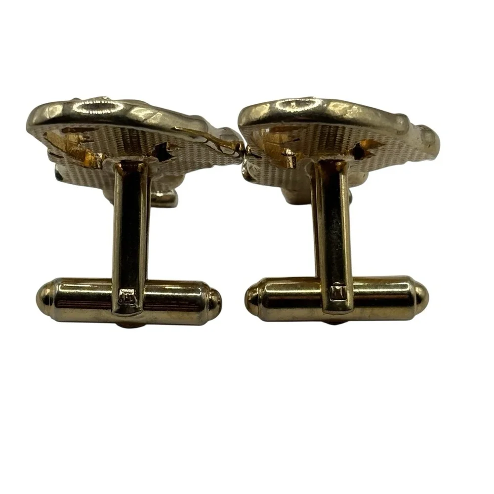Fisherman Cufflinks by Hickok USA‎ Gold Tone Hooked Underwear Funny Nautical VTG